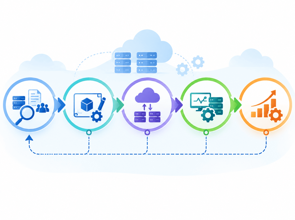 Discover → Design → Transition → Operate → Improve